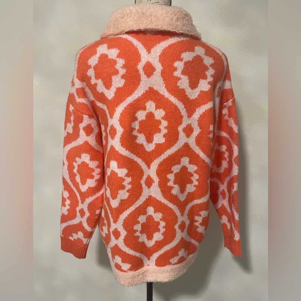 Polagram Orange and Cream Sweater - Picture 7 of 9
